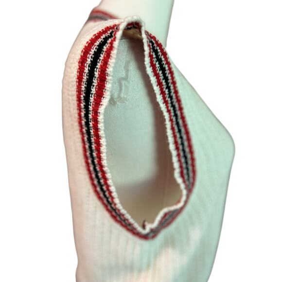 Almost Famous Sweater Vest SZ Med Academia Letter A White with Stripes Y2K 90'S - Picture 5 of 8